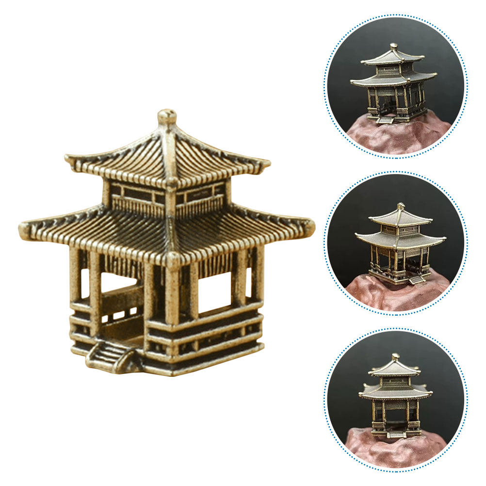 Bonsai Garden Set Up - Brass Pavilion Ornament Vintage Style Miniature