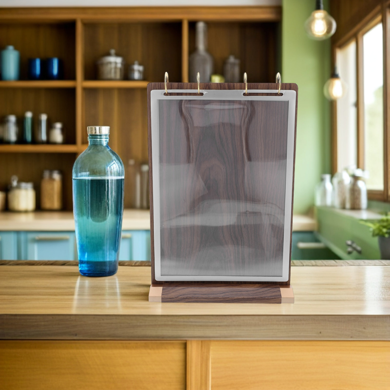 A4 Walnut Wood Menu Flip Displ - Display Stand Wood recension och pris