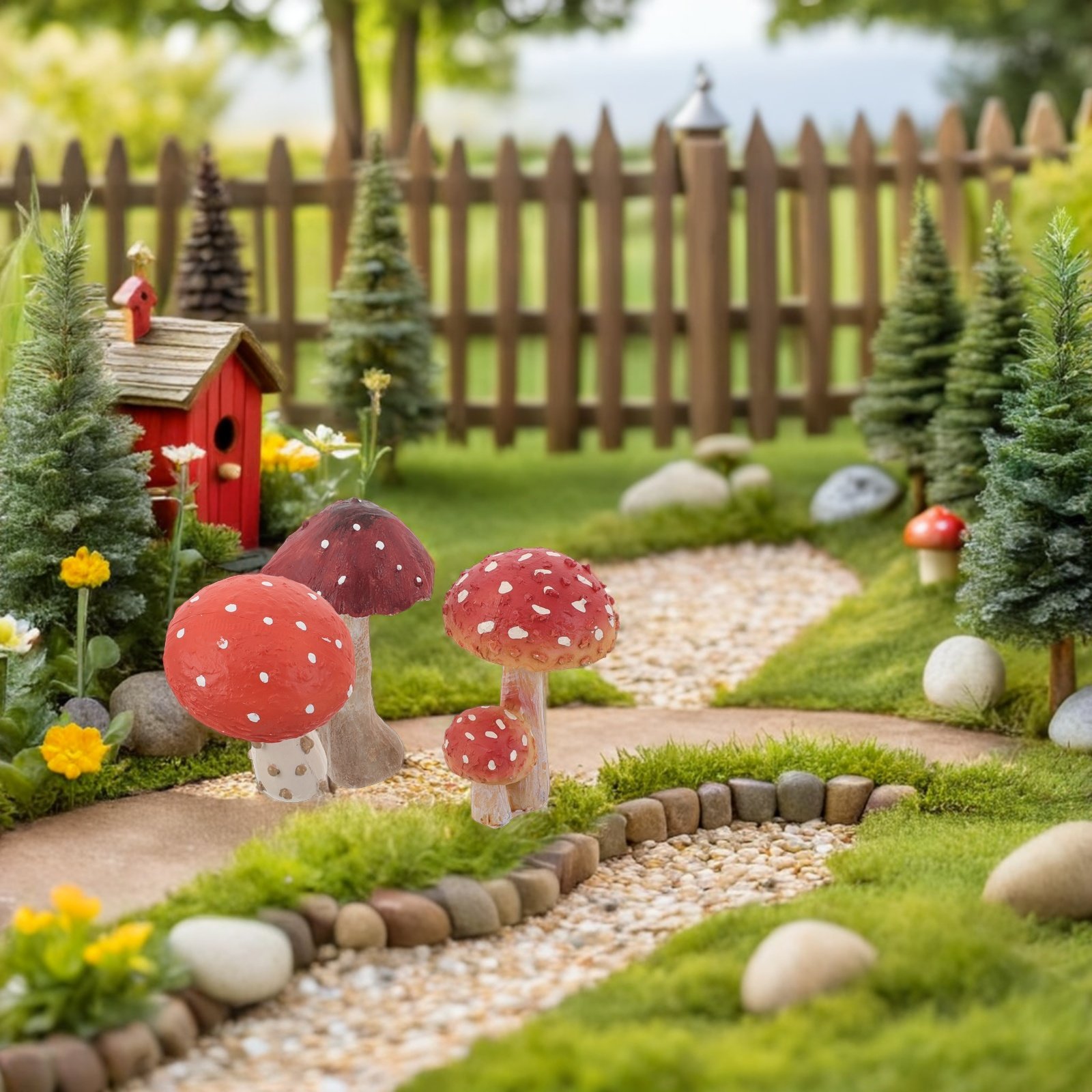 3Pcs Resin Mushroom Garden Sta - Bonsai Garden Set Up recension och pris