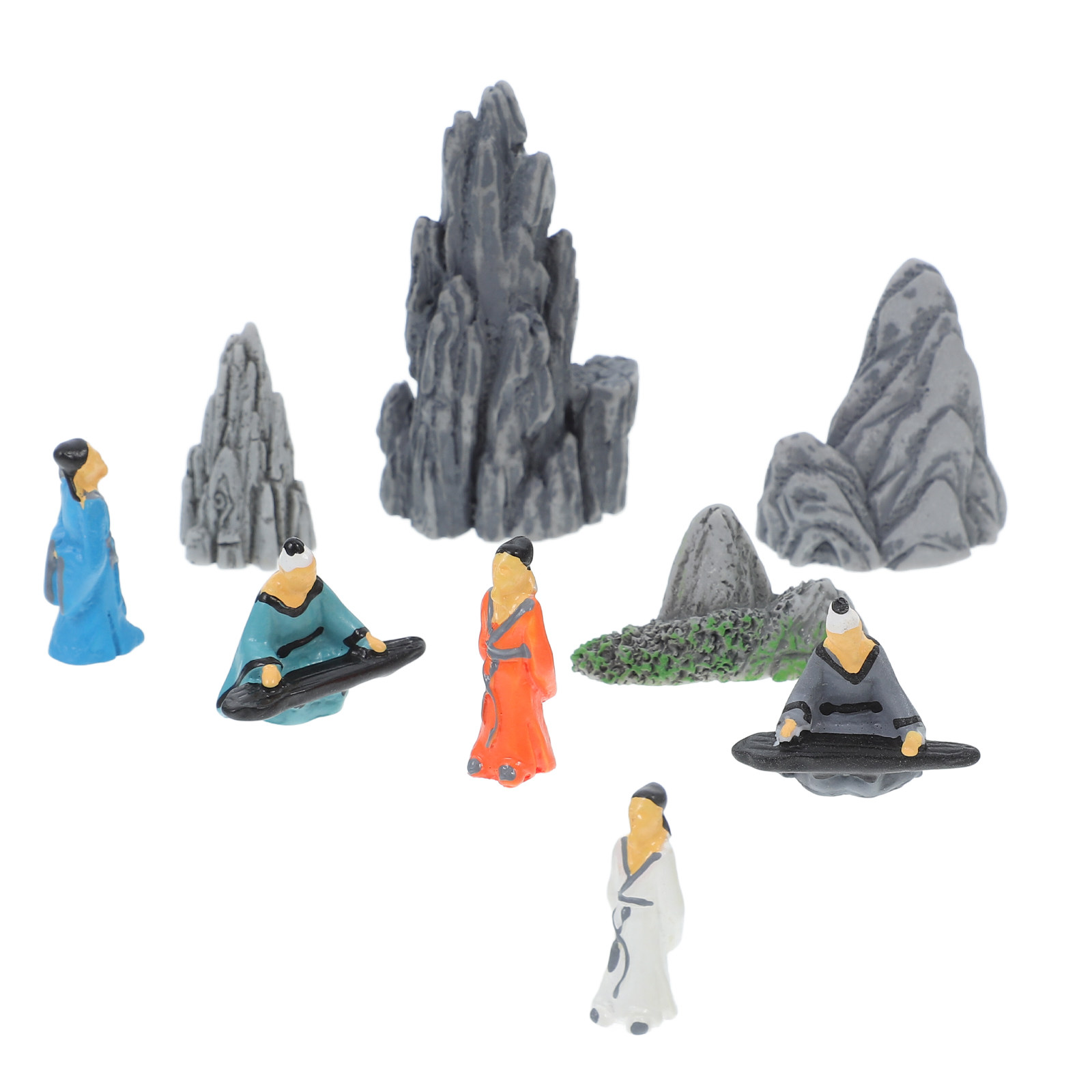 9Pcs Mini Resin Ancient Chines - Mini Bonsai Zen Garden recension och pris