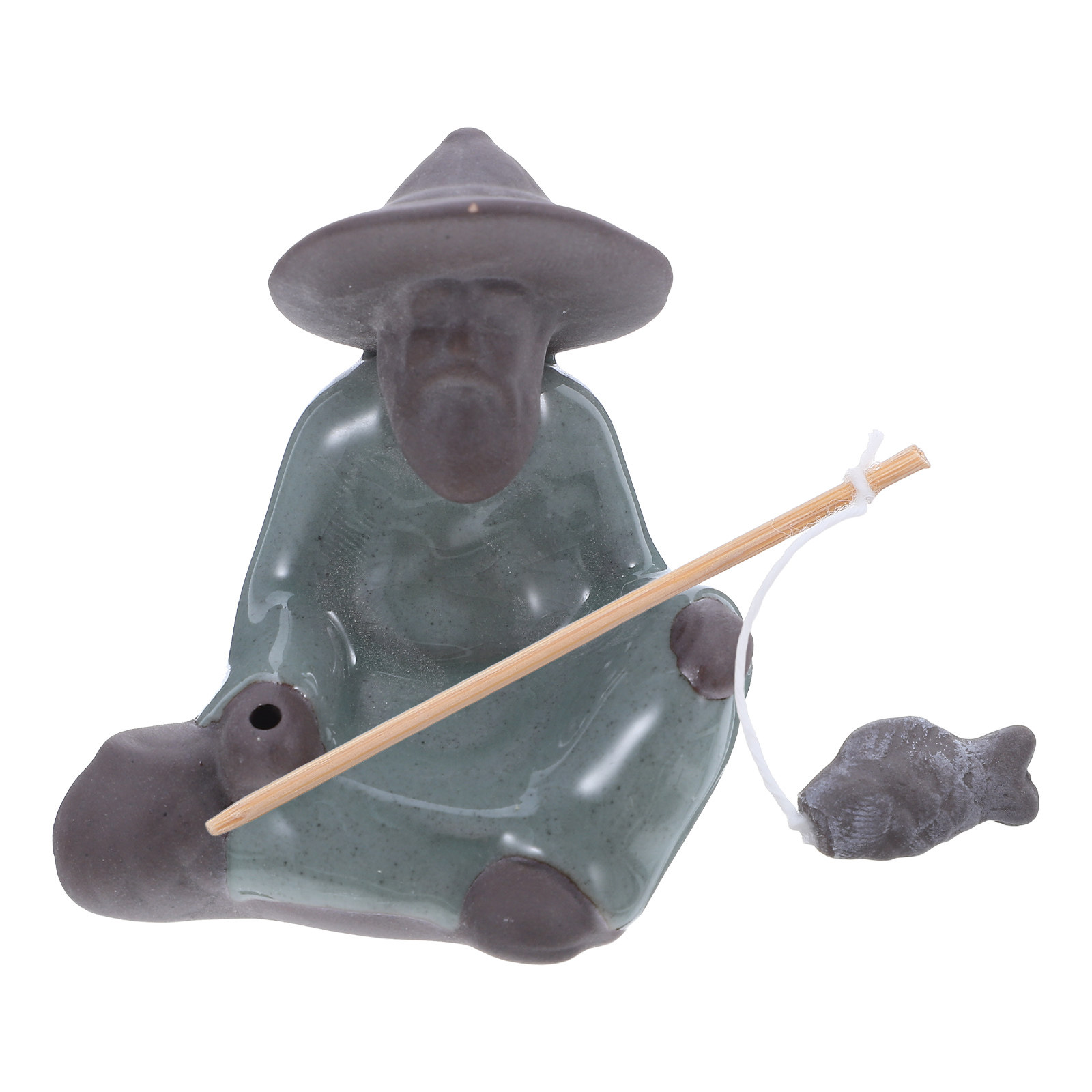 Lightweight Ceramic Fisherman  - Bonsai Tree Miniature Zen Garden recension och pris