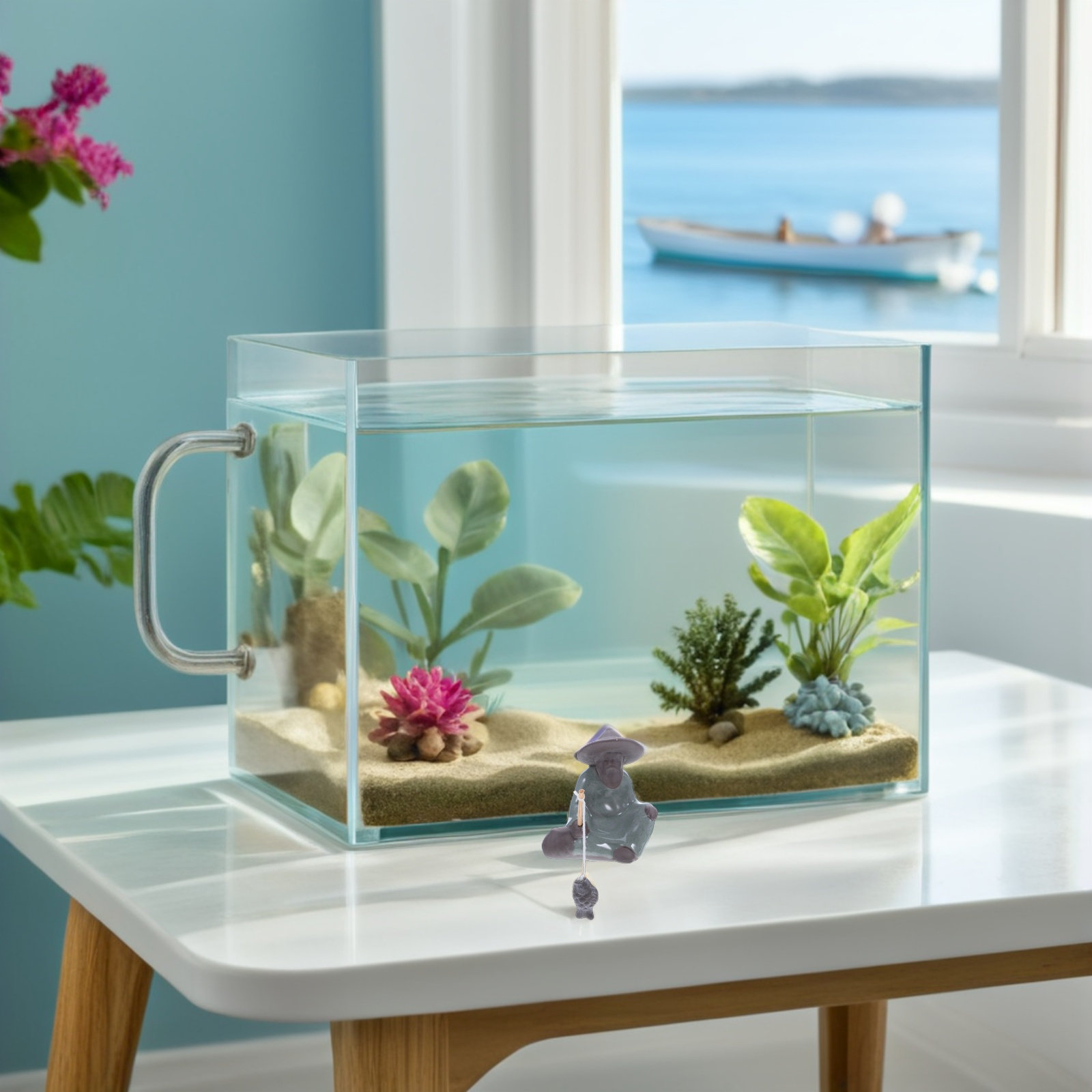 Lightweight Ceramic Fisherman  - Bonsai Tree Miniature Zen Garden recension och pris