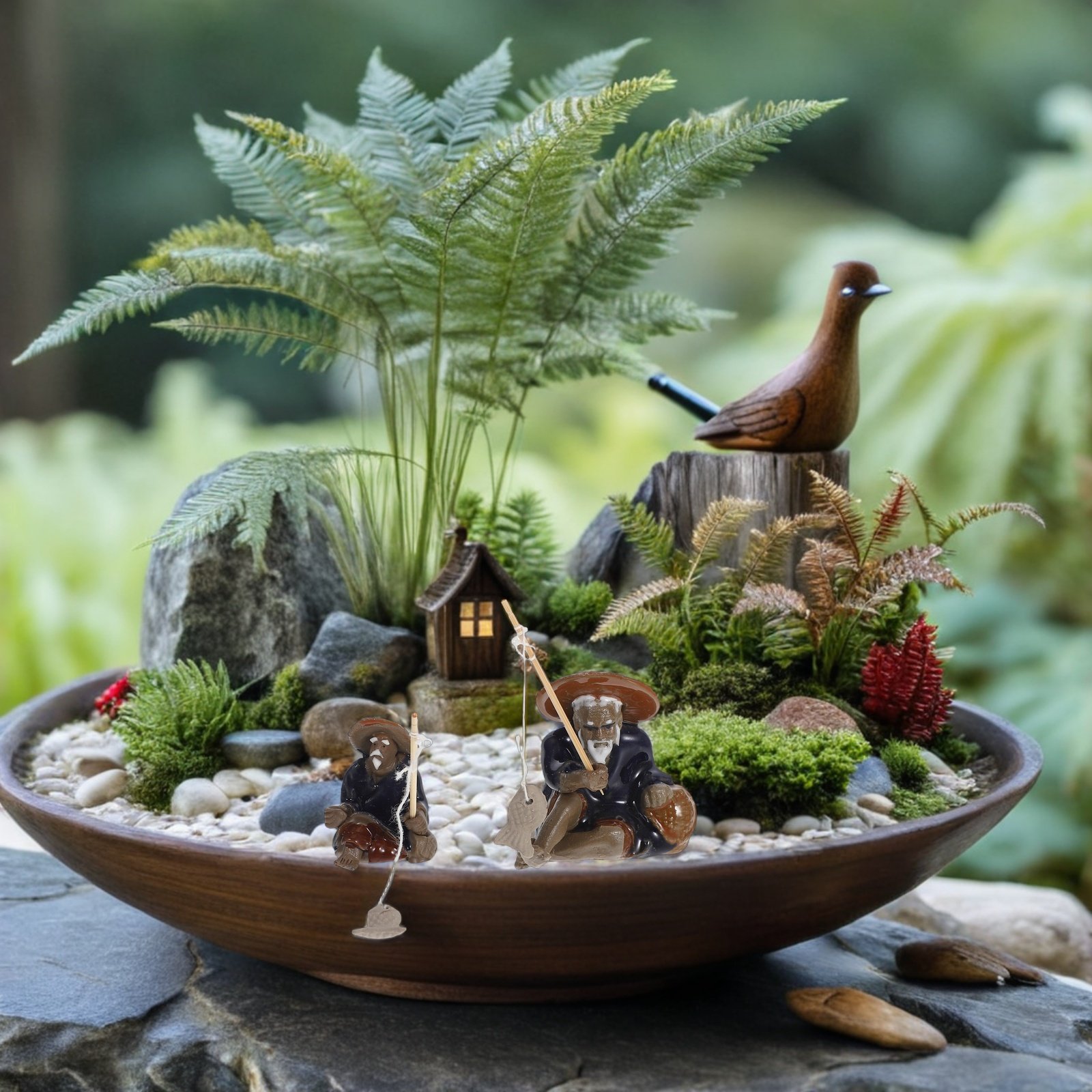 Zen Garden Fisherman Mini Figu - Mini Bonsai Zen Garden recension och pris