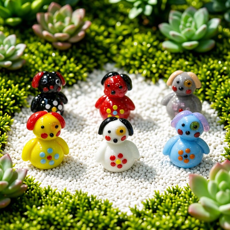 Cute Handmade Mini Glass Dog F - Bonsai Garden Japan recension och pris