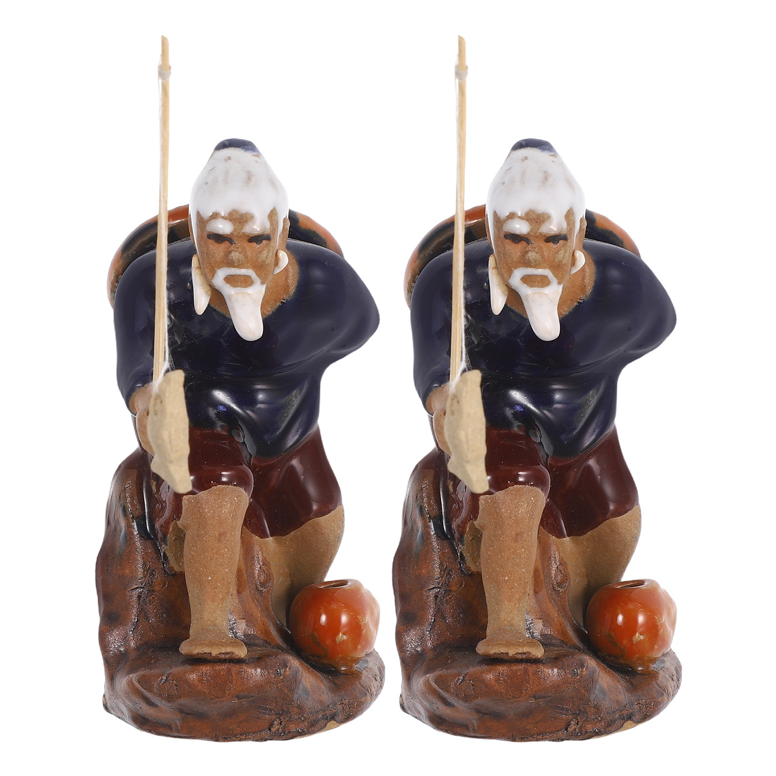 2Pcs Mini Fisherman Ceramic Bo - Mini Bonsai Zen Garden recension och pris
